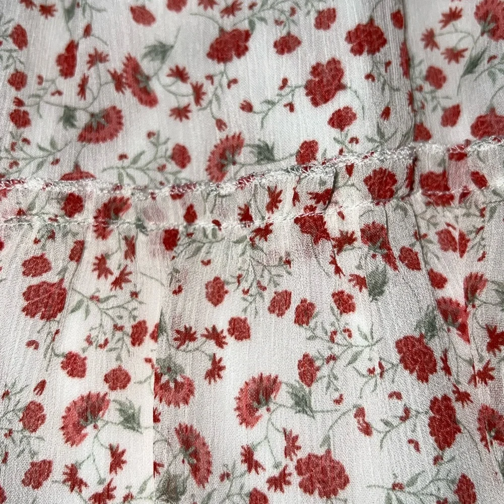 trixxi white ruffle tiered floral puff sleeve dress - Picture 8 of 8